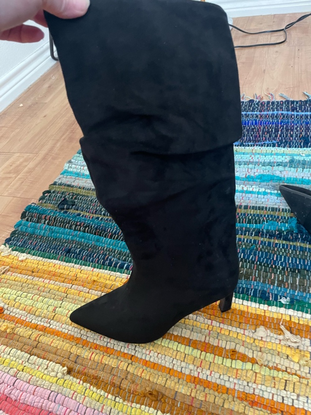 No Boundaries Black Over-the-Knee Pointed Toe Heeled Boots